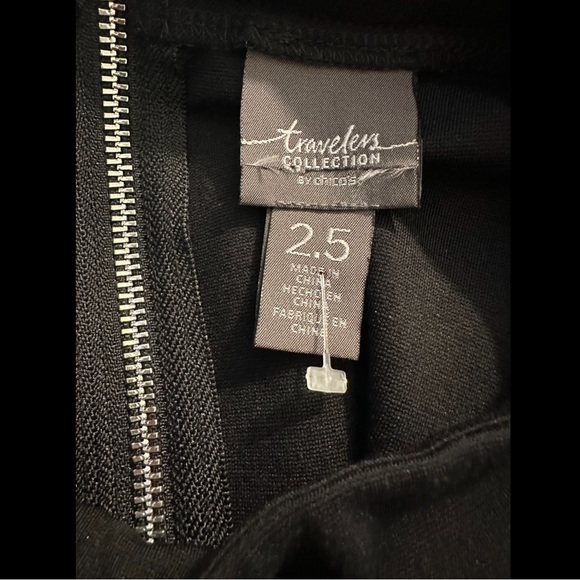 New CHICO’S Swirl Pattern Ponte Knit Dress Purple Gray Black Shift Sheath Zipper - Picture 9 of 13